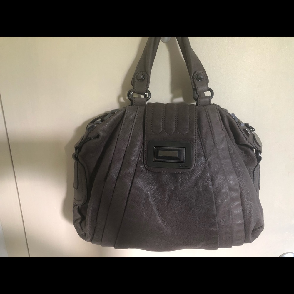 Guess by Marciano Gray Leather Handbag/Purse